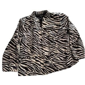 Womens Elementz Zebra Print Jacket Black White Size 2XL